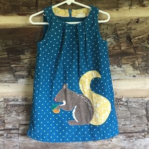Mini Boden jumper with appliqué squirrel
